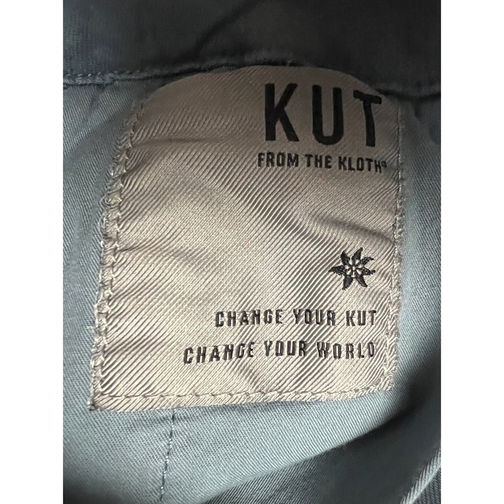 KUT from the Kloth Meg High Rise Wide Leg Pants Dusty Blue Size 8 Trendy Casual - Picture 9 of 16